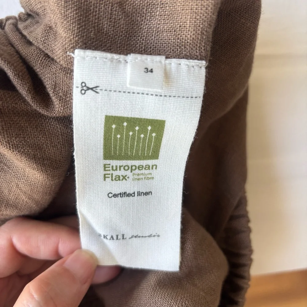 NWT Skall Studio Edgar Linen Shorts Cedar Brown Size 34 XS